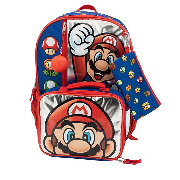 Super Mario Backpack with Lunch Box Mario Kids Backpack 2 Piece