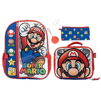 Super Mario Bros. 5 Piece Backpack & Lunch Box Set