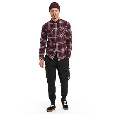 Hurley Men's Plaid Button-Up Flannel Shirt