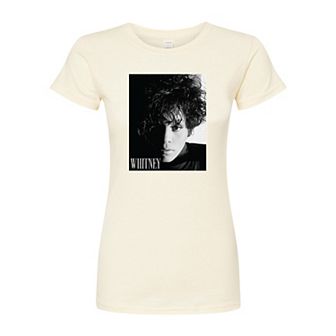 Juniors' Whitney Houston Portrait Fitted Tee