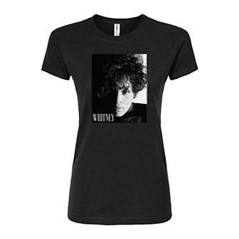 Juniors' Whitney Houston Portrait Fitted Tee