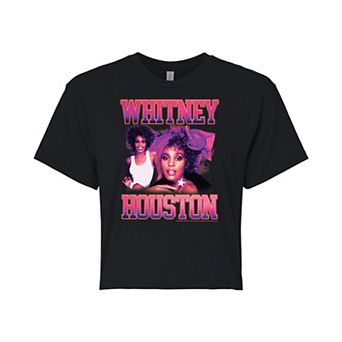 Juniors' Whitney Houston Vintage Cropped Tee
