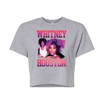 Juniors' Whitney Houston Vintage Cropped Tee
