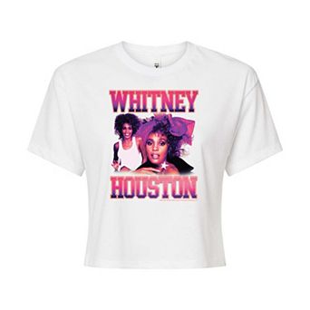 Juniors' Whitney Houston Vintage Cropped Tee