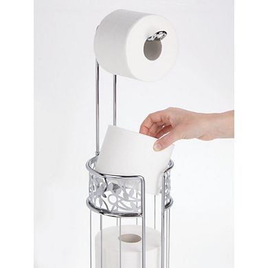 mDesign Steel Vine Toilet Paper Roll Storage and Dispenser for Bathroom