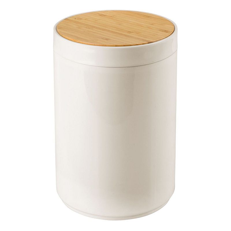 mDesign Slim Plastic 2.25 Gallon Trash Garbage Wastebasket Can, 2 Pack,  Cream 