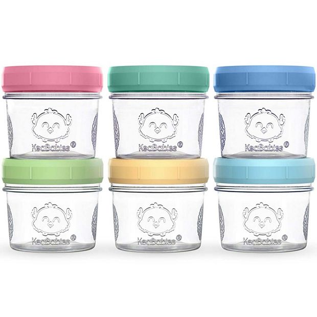 4oz Glass Baby Food Storage Jars, Food Grade Silicone Lids