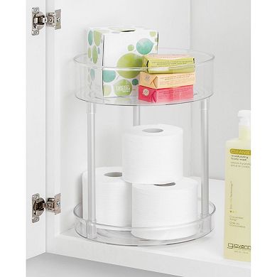 mDesign Bathroom Vanity 2-Tier Storage Turntable Lazy Susan