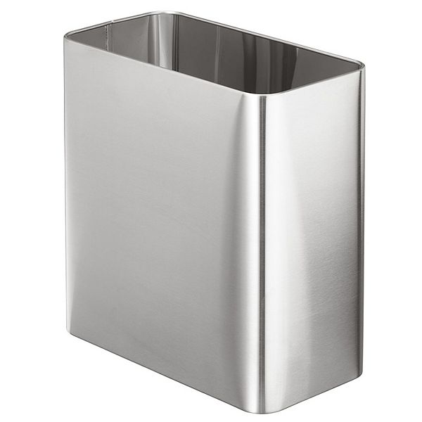 Mdesign Stainless Steel Rectangular 2.6 Gallon Bathroom Trashcan, Bronze