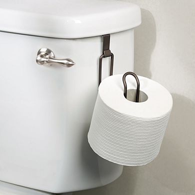 mDesign Metal Over the Tank Toilet Tissue Paper Roll Holder, 2 Pack