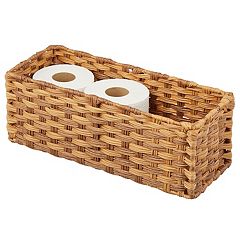 mDesign Woven Seagrass Hanging Wall Storage Basket - Set of 2