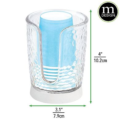 mDesign Plastic/Steel Compact Disposable Paper Cup Dispenser, Clear/Brushed