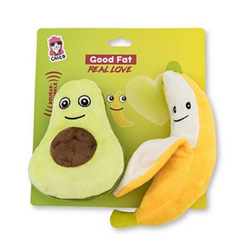 Avocado & Banana Squeaker Dog Chew Toy Gift Set