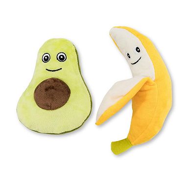 Avocado & Banana Squeaker Dog Chew Toy Gift Set