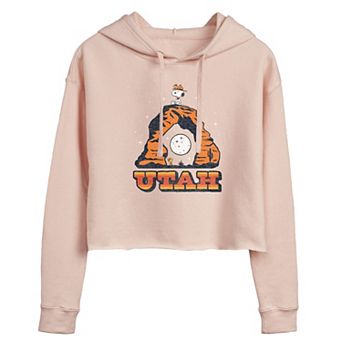 Juniors' Peanuts Snoopy Utah Arch Cropped Hoodie