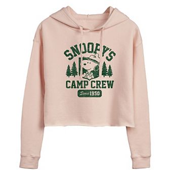 Juniors' Peanuts Snoopy Camp Crew Cropped Hoodie