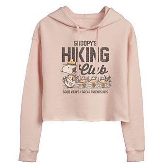 Juniors' Peanuts Snoopy Hiking Club Cropped Hoodie