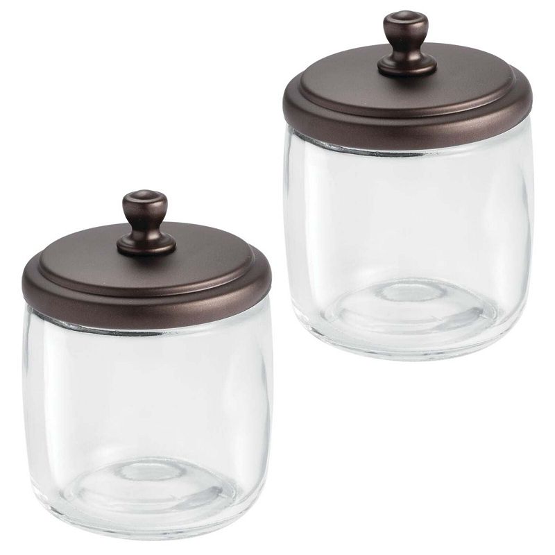 Gibson Home 1.9qt Glass Canister with Decorated Ceramic Lid