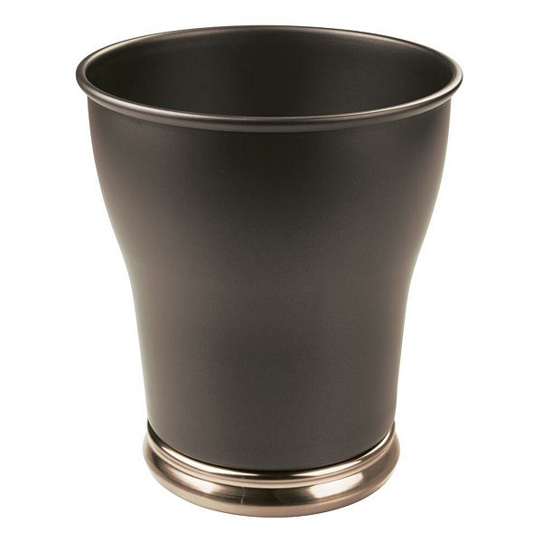 mDesign Metal Small Trash Can Wastebasket Garbage Bin Pearl Bronze