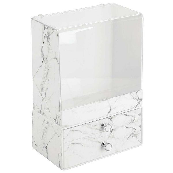 mDesign Decorative Bathroom Vanity Makeup Storage Organizers, Set of 2