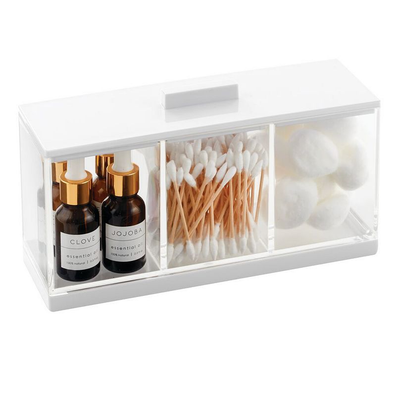 Glamlily Acrylic Makeup Brush Holder with Lid and Beads Cosmetic Storage Organizer (6 x 5.7 x 9.25 in)