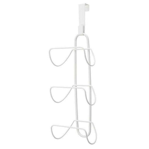 mDesign Metal Over Shower Door Towel Rack Storage Organizer, 3 Tiers