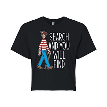 Juniors' Where's Waldo Search Cropped Tee