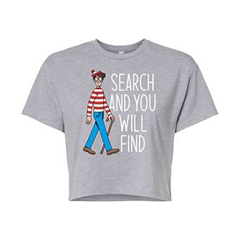 Juniors' Where's Waldo Search Cropped Tee