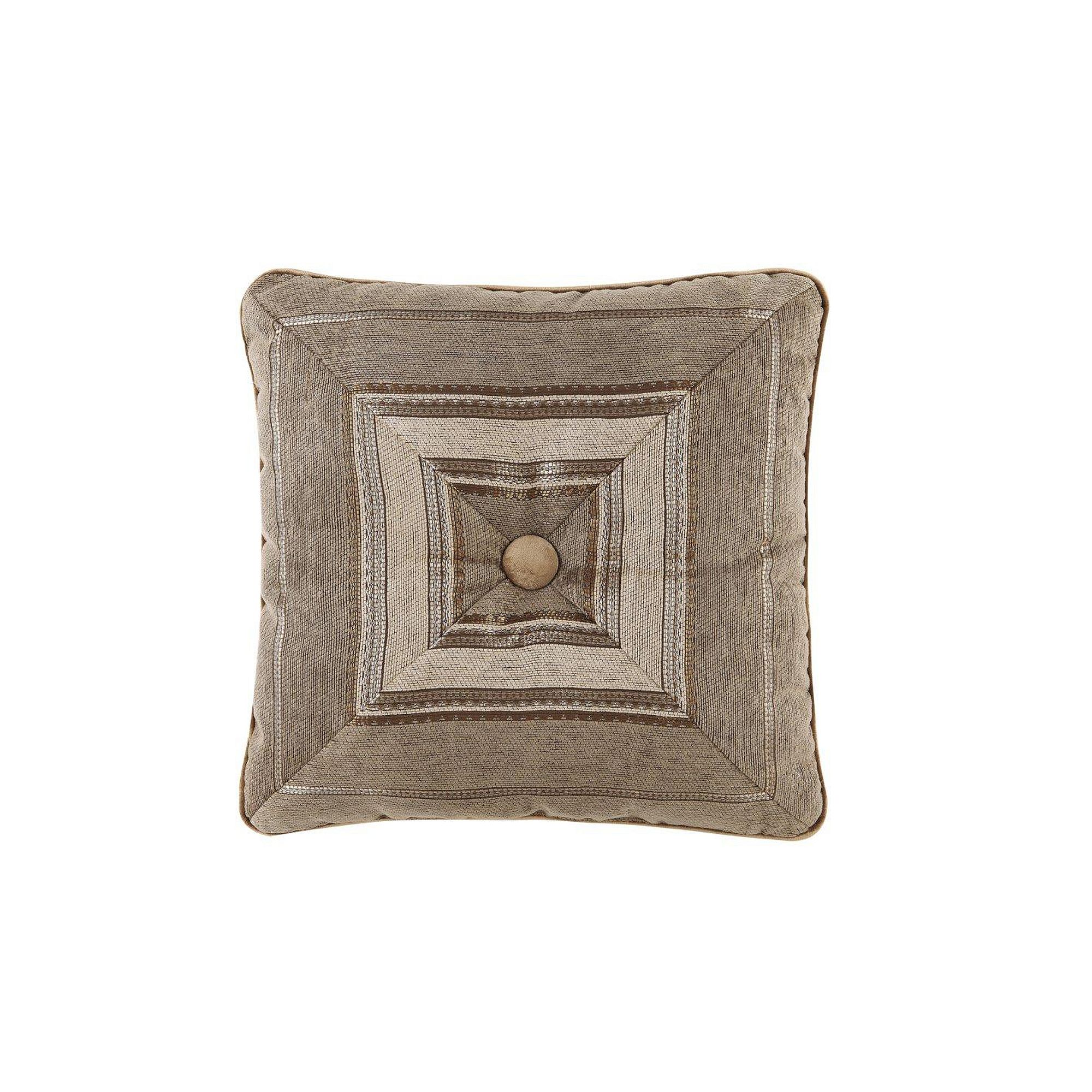 Five Queens Court Brooke Natural 18 Square Decorative Throw Pillow, Beig