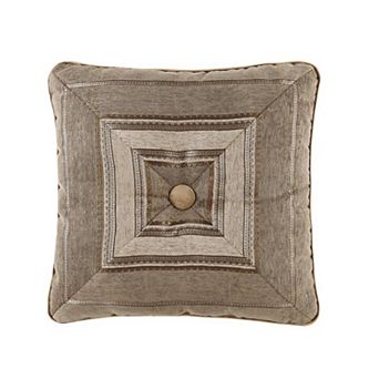 Five Queens Court Brooke Natural 18" Square Decorative Throw Pillow