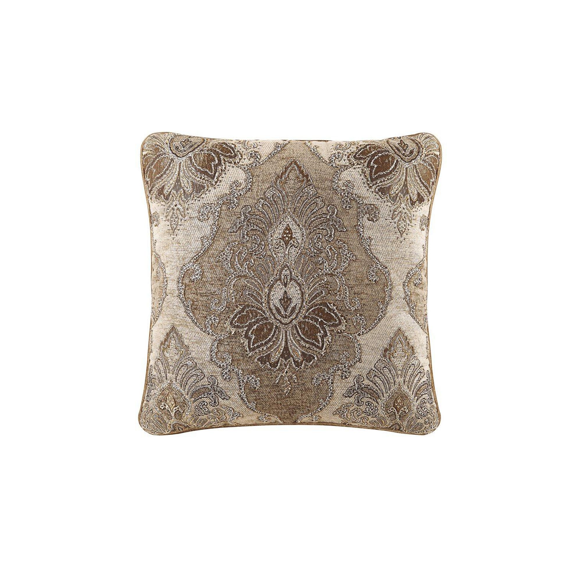 Five Queens Court Brooke Natural 20 Square Decorative Throw Pillow, Beig
