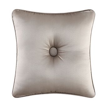 Five Queens Court Antonia Sand 16" Square Decorative Throw Pillow