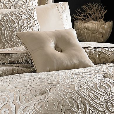 Five Queens Court Antonia Sand 16" Square Decorative Throw Pillow