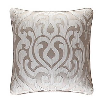 Five Queens Court Antonia Sand 18" Square Decorative Throw Pillow