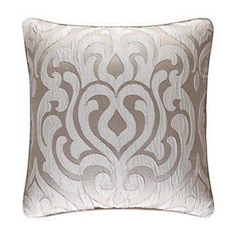 Five Queens Court Antonia Sand 18" Square Decorative Throw Pillow