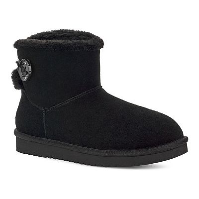 UGG Women's KOOLABURRA Black Suede Short Boots US 10 Ankle Fur Winter hot Boot