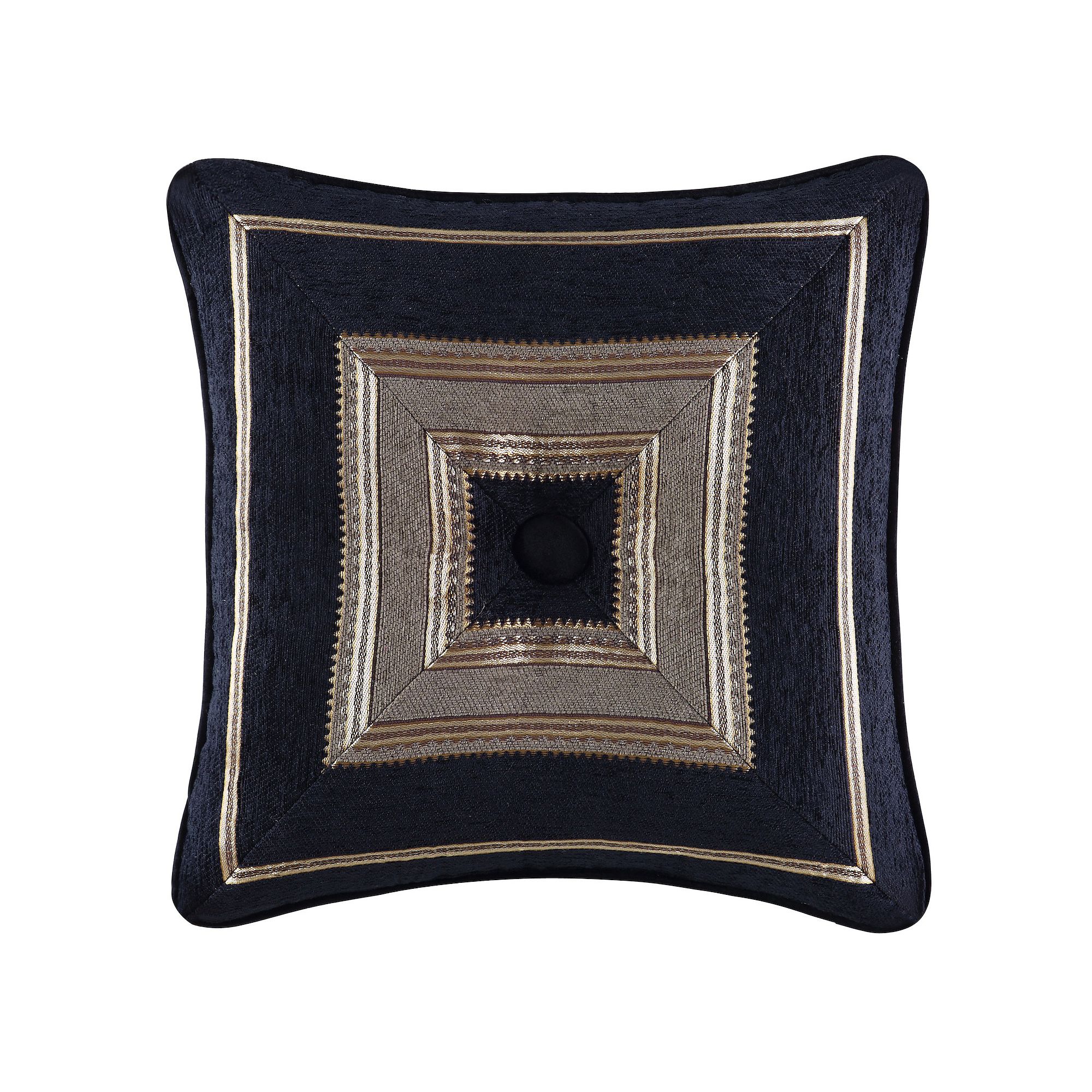 Five Queens Court Brooke Black 18 Square Decorative Throw Pillow