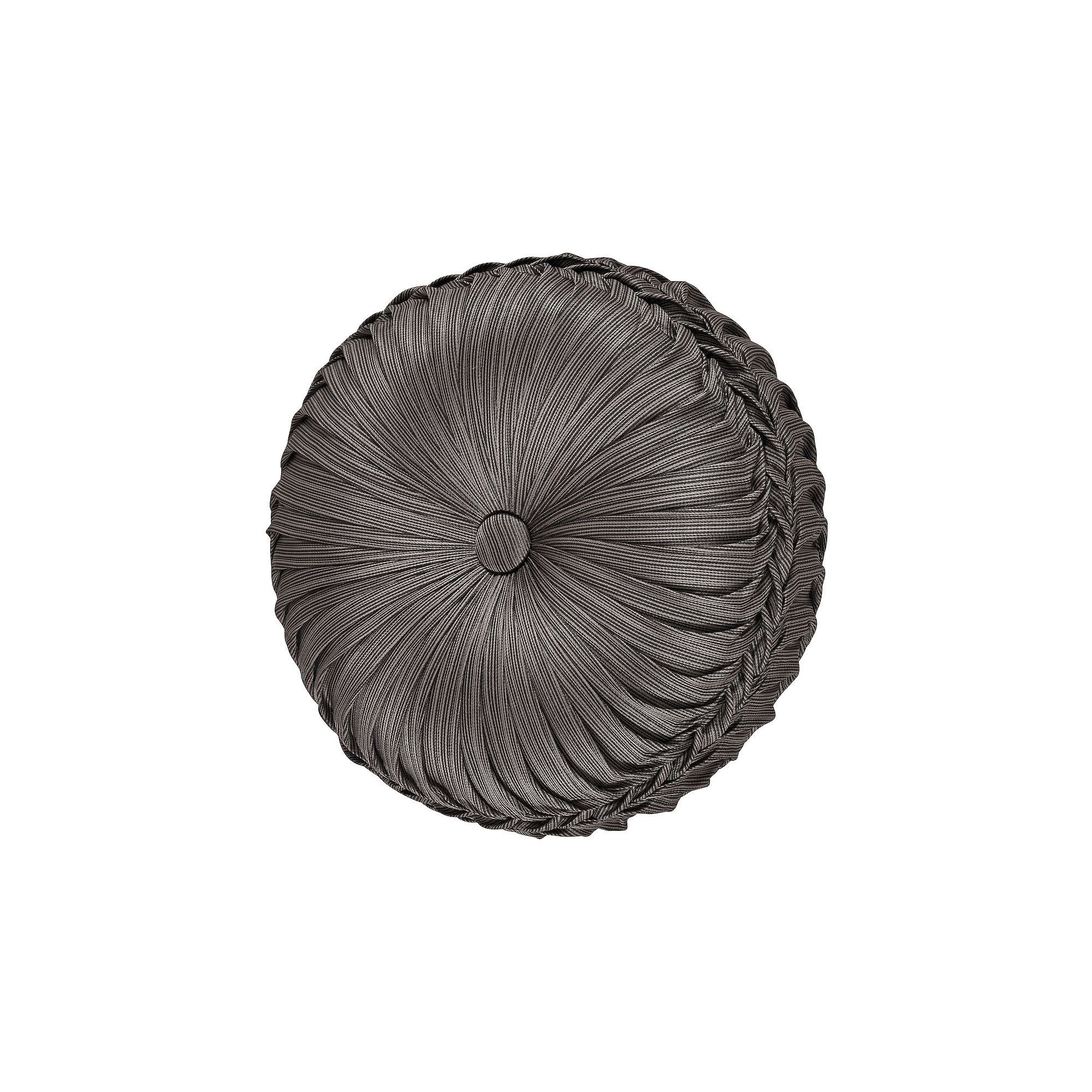 Five Queens Court Antonia Mink Tufted Round Decorative Throw Pillow, Brown