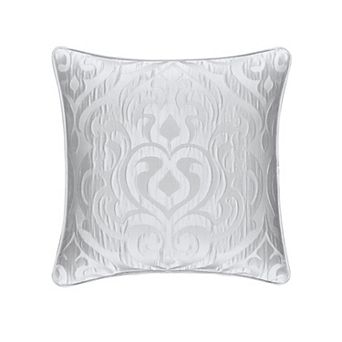 Five Queens Court Antonia White 18" Square Decorative Throw Pillow