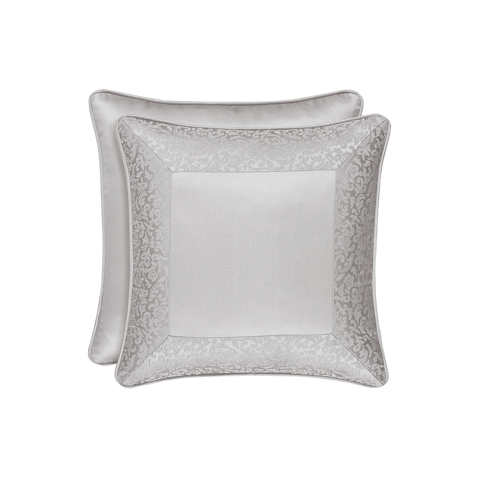 Five Queens Court Lambert Silver 18 Square Decorative Throw Pillow, Gray