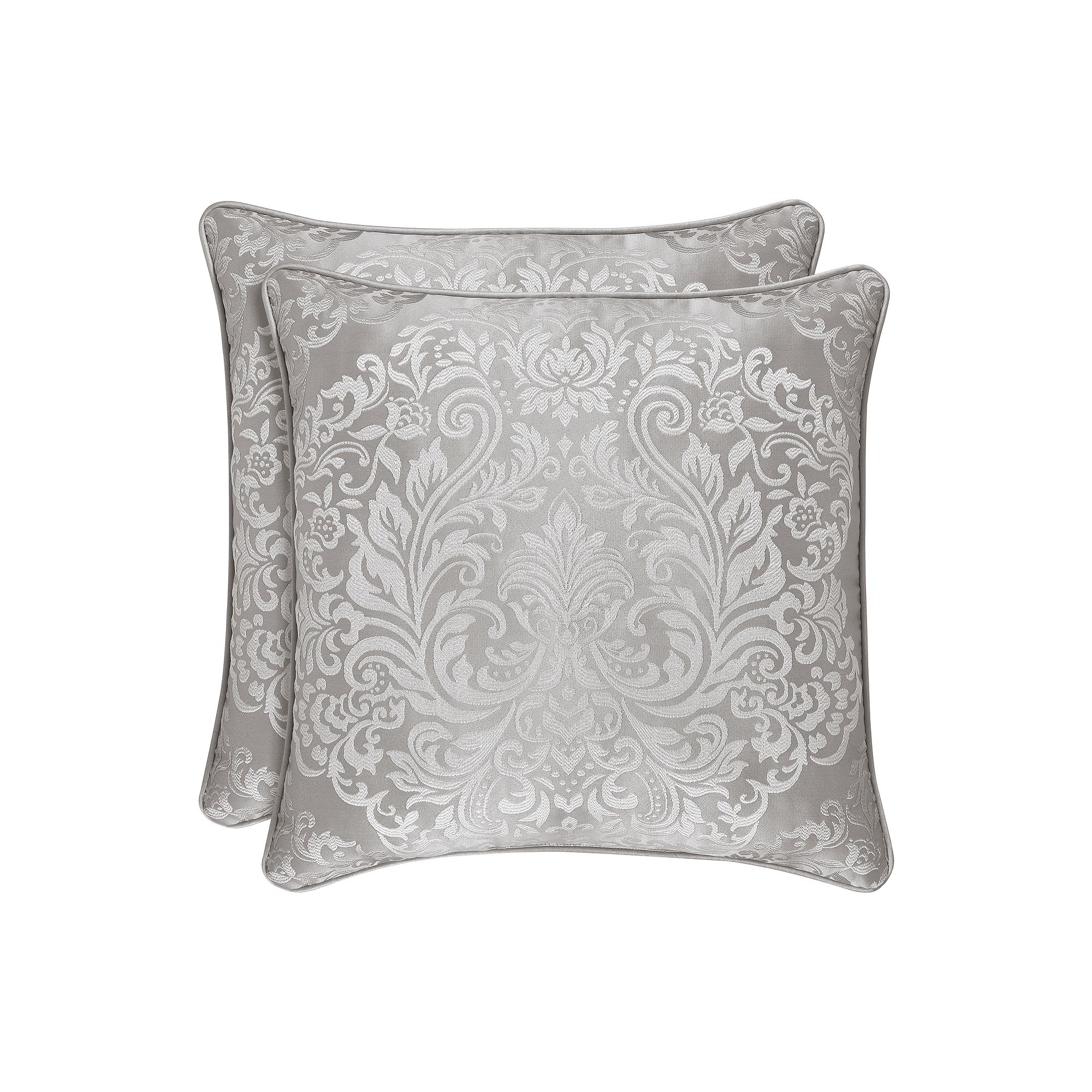 Five Queens Court Lambert Silver 20 Square Decorative Throw Pillow, Gray