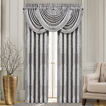 Five Queens Court Lambert Silver Set of 2 Window Curtain Panels