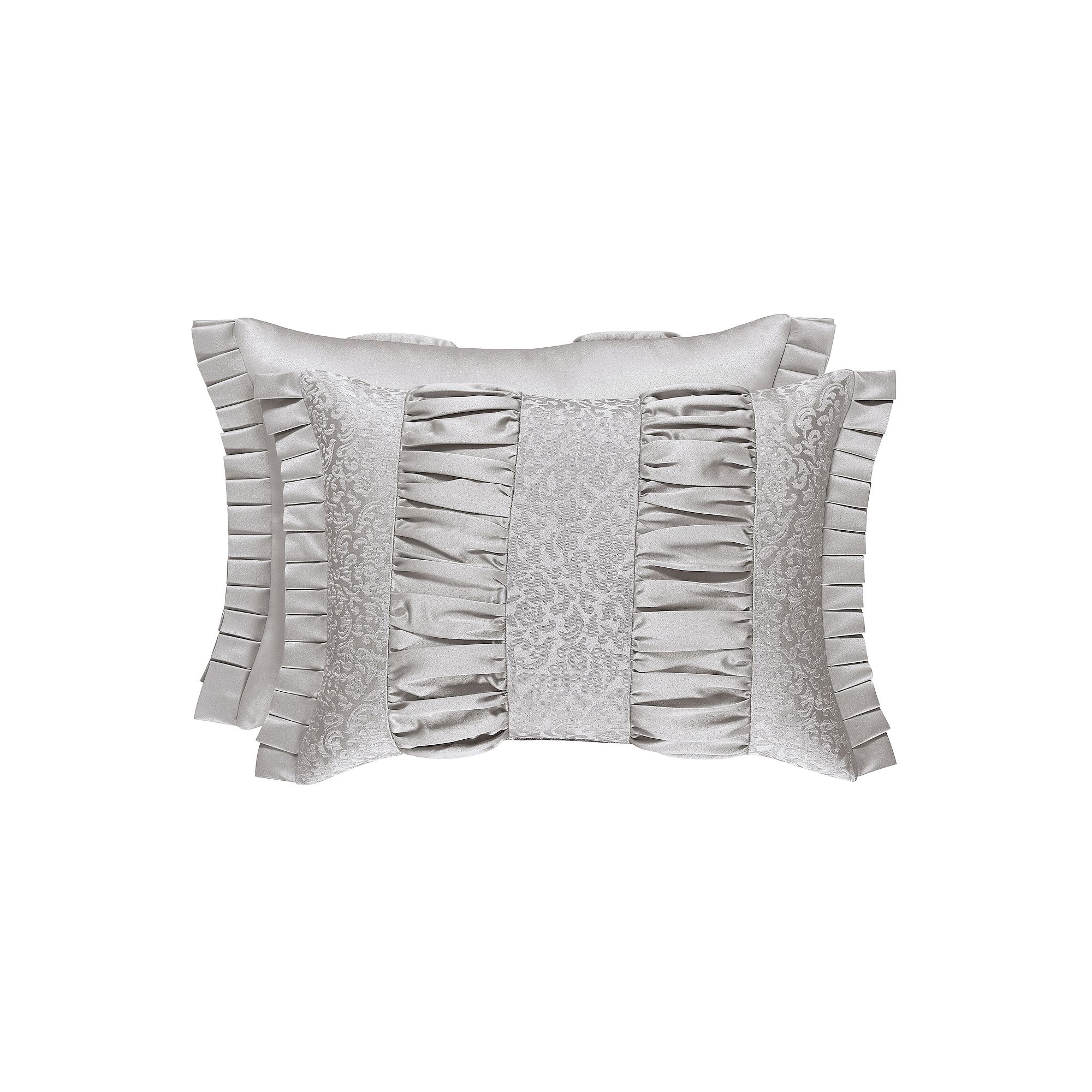 Five Queens Court Lambert Silver Boudoir Decorative Throw Pillow, Gray
