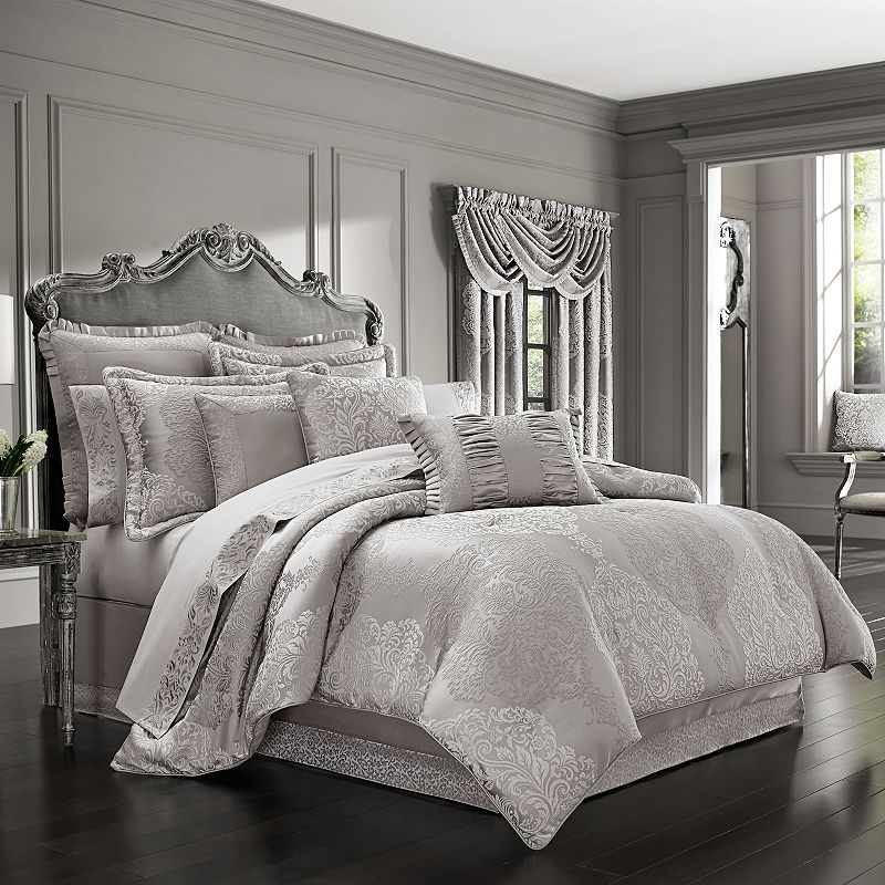 Five Queens Court Lambert Silver 4-piece Comforter Set, Grey