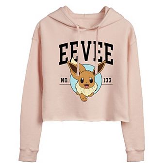Juniors' Pokemon Eeevee Collegiate Cropped Hoodie