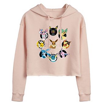 Juniors' Pokemon Eevee Evolution Cropped Hoodie