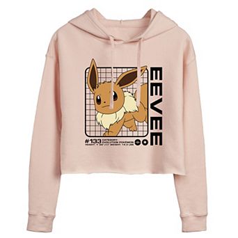Juniors' Pokemon Eevee Stats Cropped Graphic Hoodie