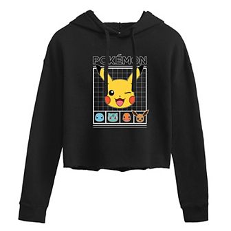 Juniors' Pokemon Characters Cropped Graphic Hoodie