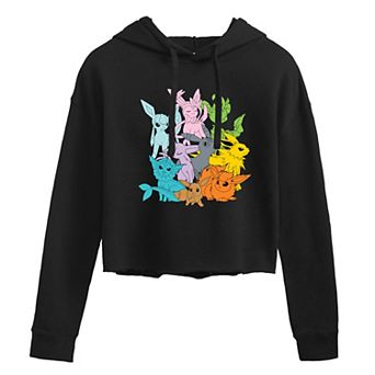 Juniors' Pokemon Eevolutions Cropped Graphic Hoodie