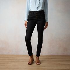 LC Lauren Conrad Jeans Women's Size 16 Regular High Rise Skinny Dark Wash